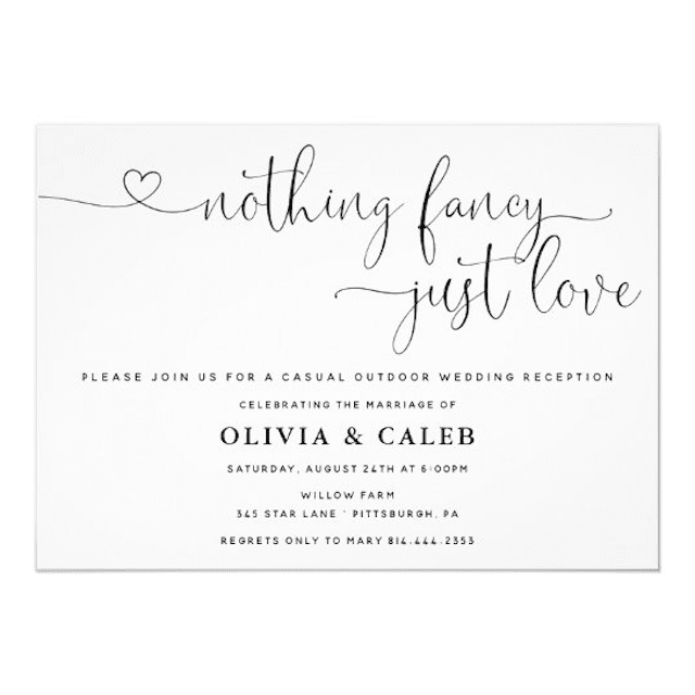 Adore纸公司为Zazzle没有什么花哨的只是爱的婚礼邀请