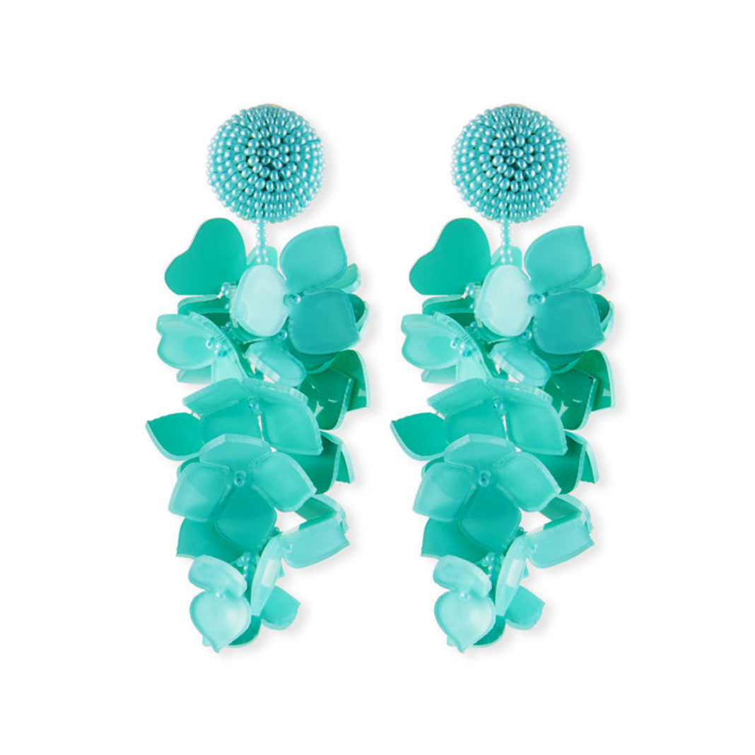 奥斯卡·德拉伦塔落的花簇夹耳环