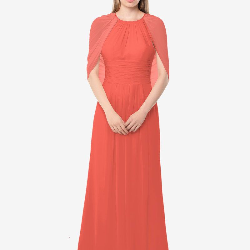 雪纺伴娘礼服珊瑚