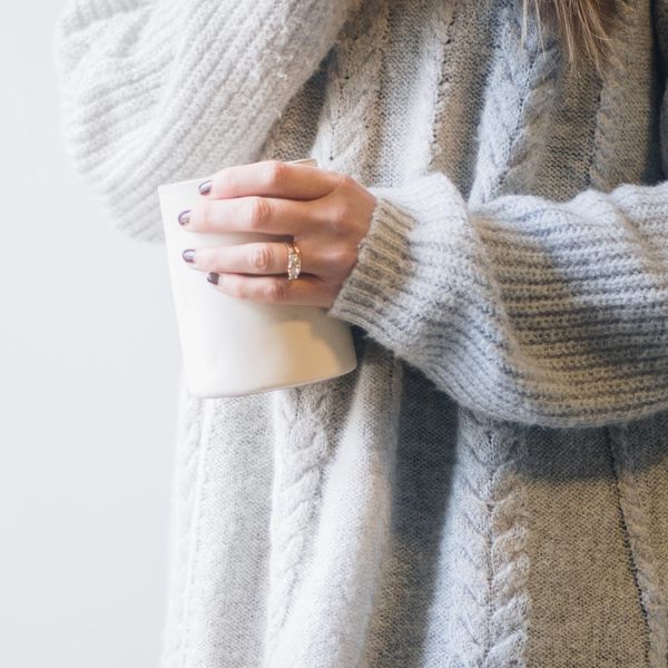 woman wearing engagement ring