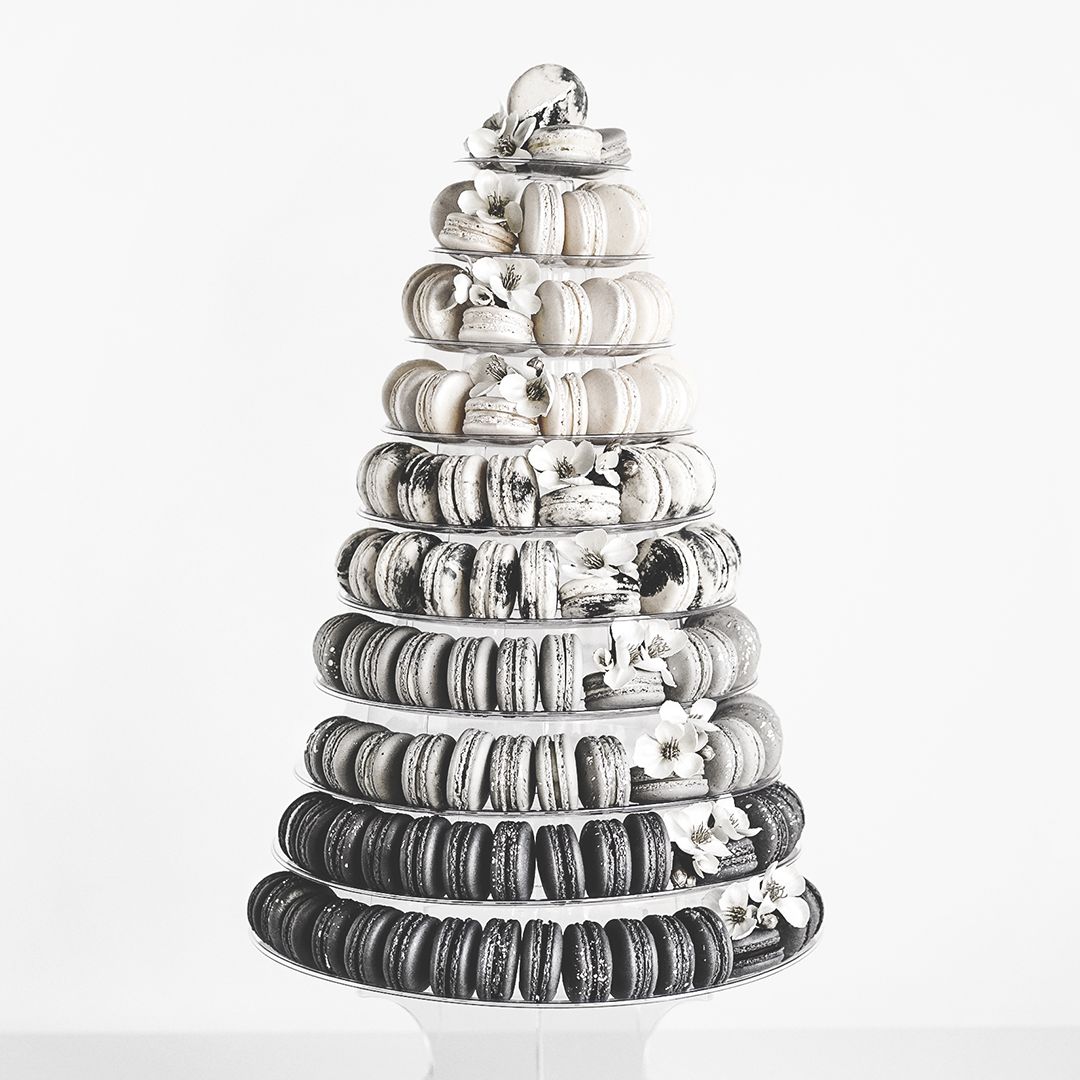 灰色macaron婚礼蛋糕