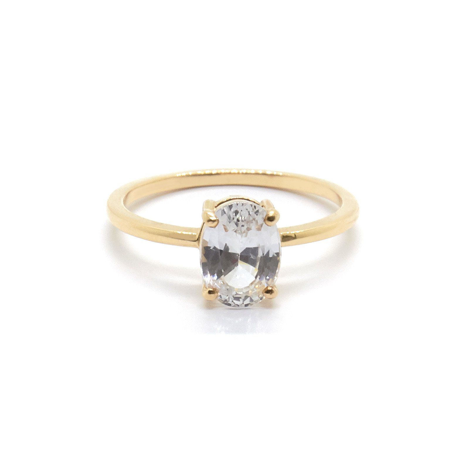 娜塔莉玛丽珍贵的椭圆形纸牌白色蓝宝石