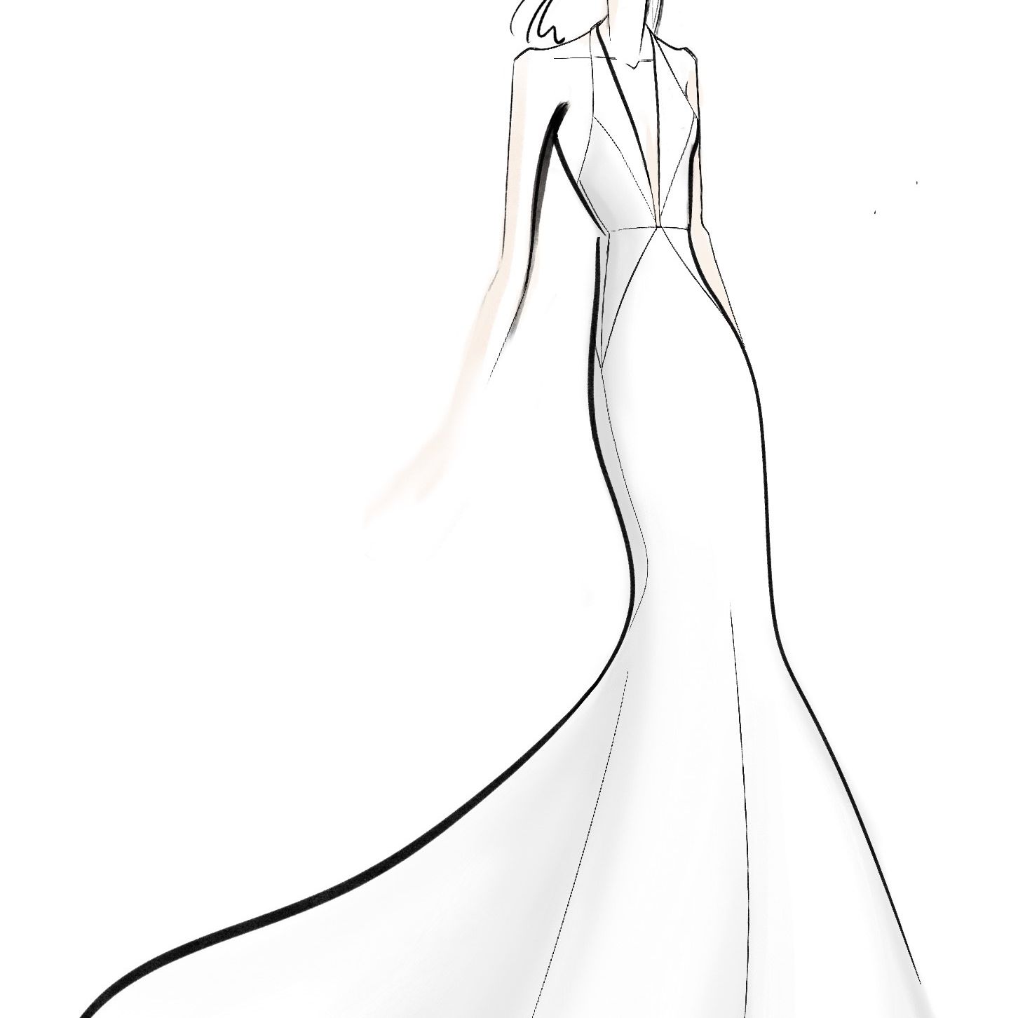 珍妮柳新娘时装周下降2020素描