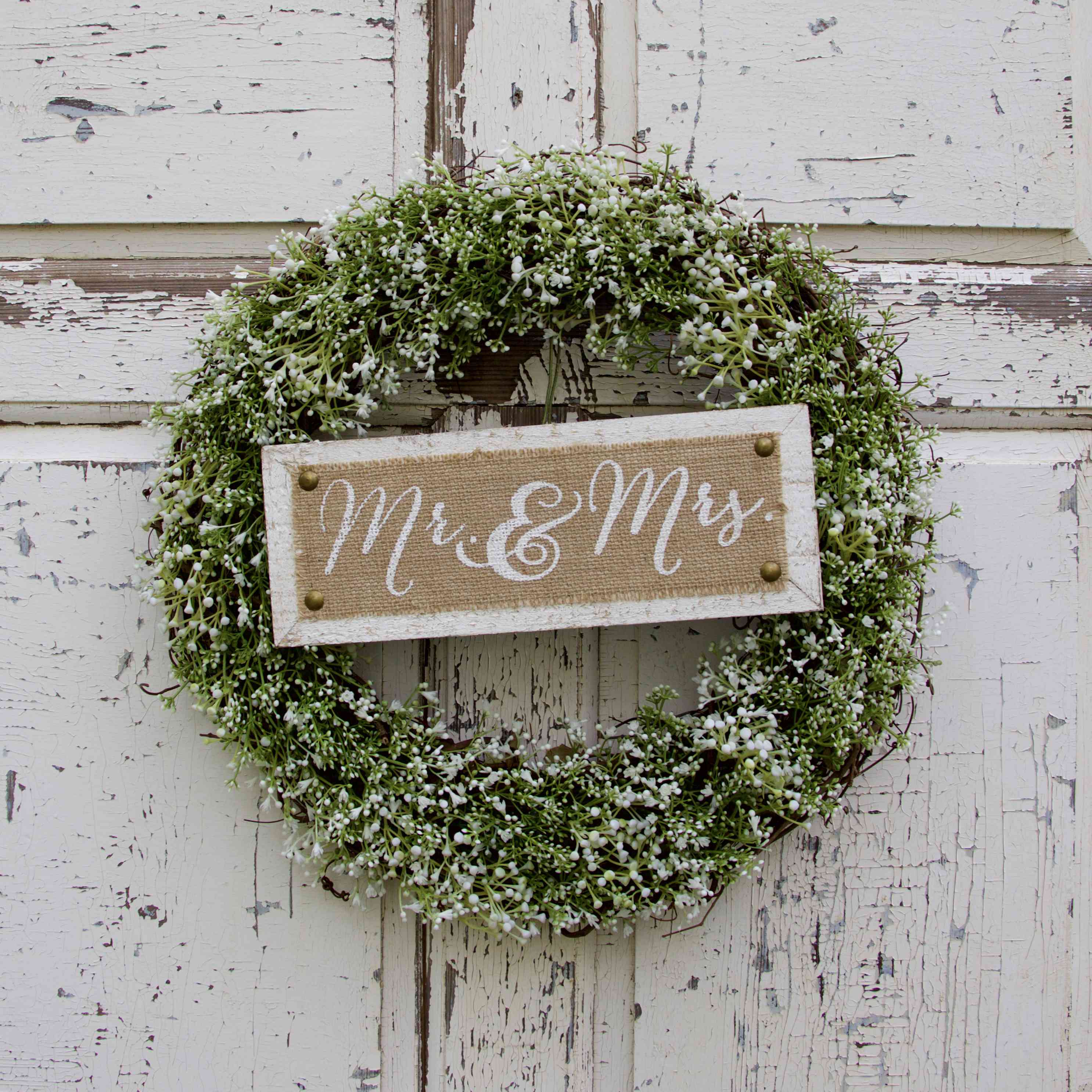 先生和夫人绿色花圈满天星