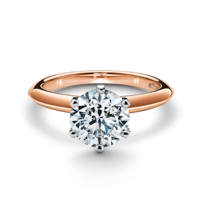 蒂芙尼公司蒂芙尼在18k玫瑰金设置订婚戒指188bet官网88bet官网