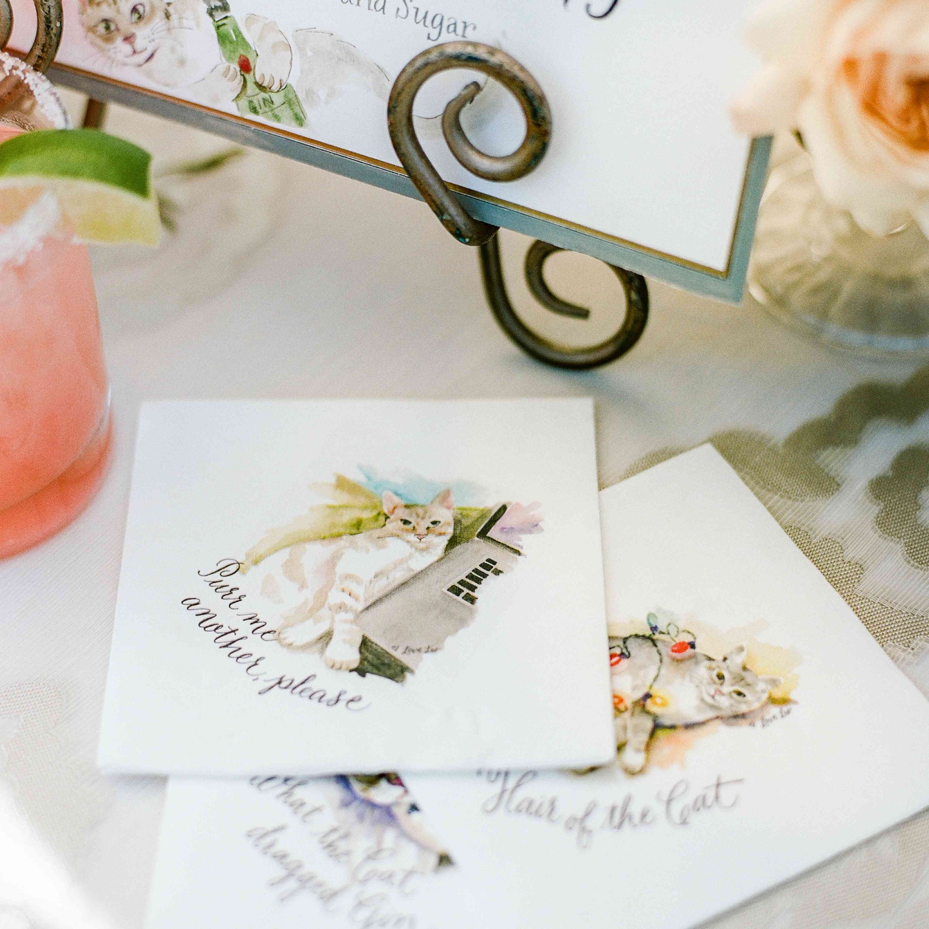 有猫的定制鸡尾酒餐巾纸
