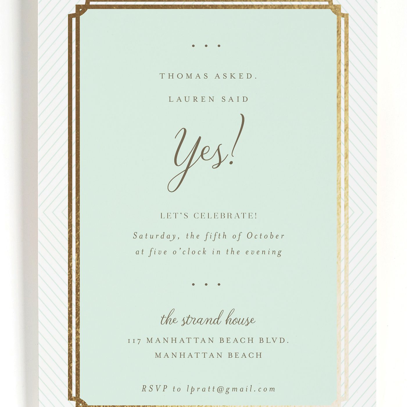 薄荷和黄金订婚党邀请188bet官网88bet官网