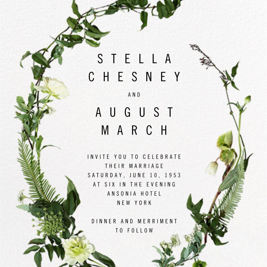 绿色框架文本在婚礼邀请