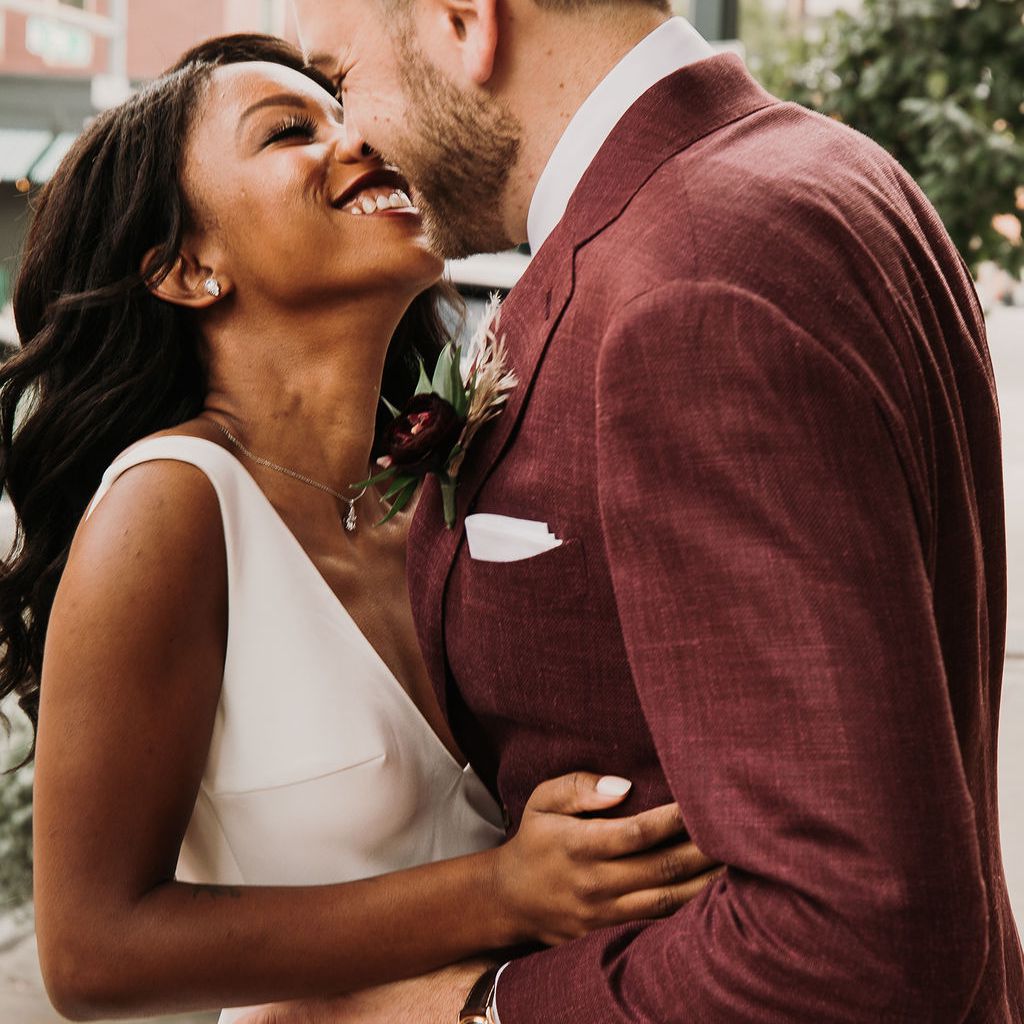 新娘和新郎的特写