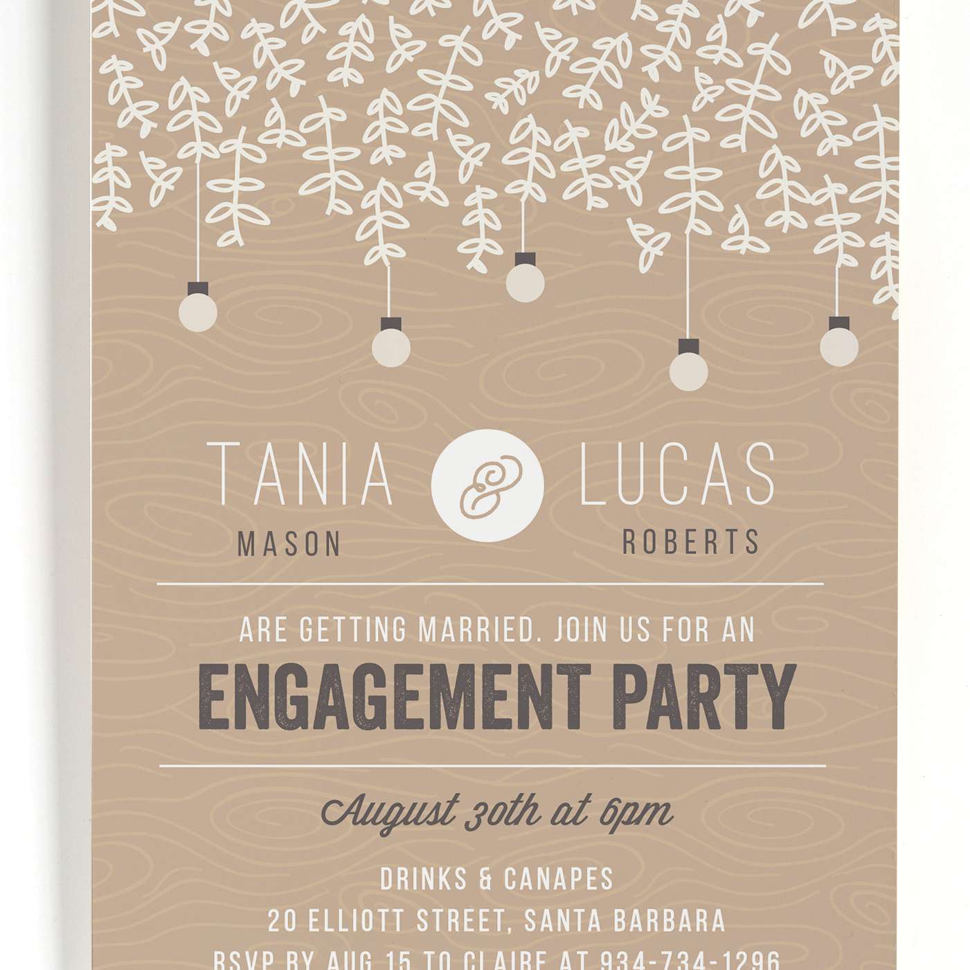 乡村棕褐色的订婚派对邀188bet官网88bet官网请