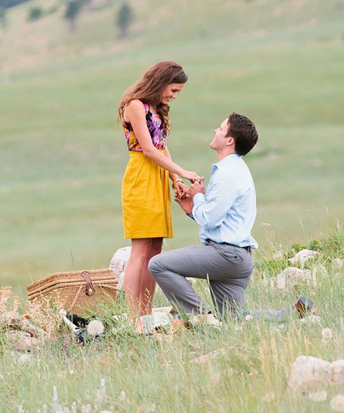 在草地上求婚