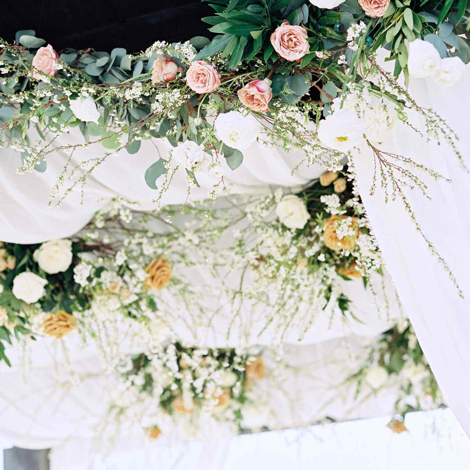 亲密的加利福尼亚婚礼，花架