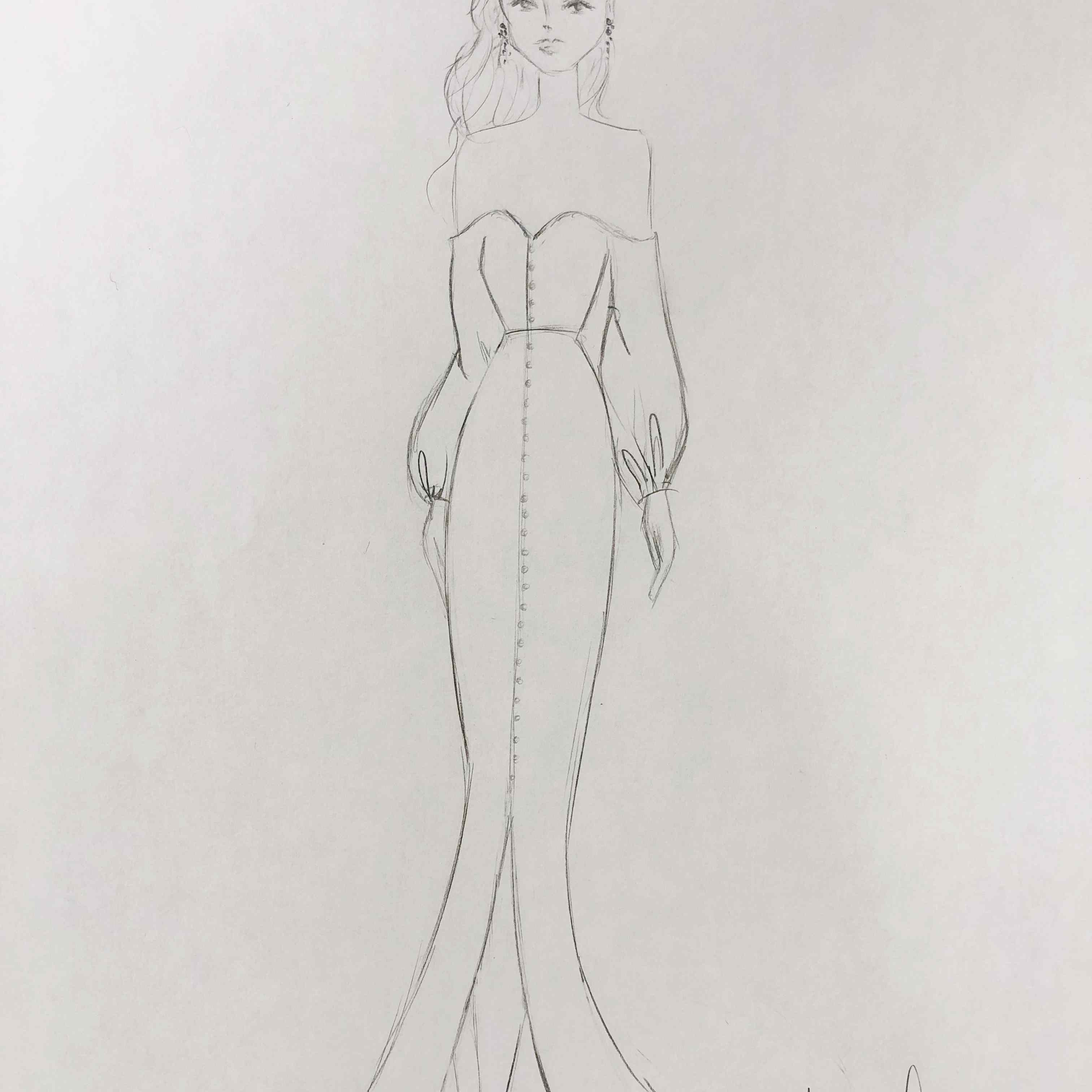 亚历山德拉Grecco秋季2020婚纱时装周素描