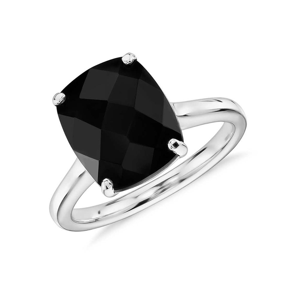 黑玛瑙坐垫戒指