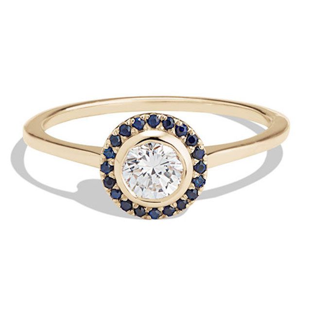 Soma Rose Cut Diamond与蓝宝石光环圈