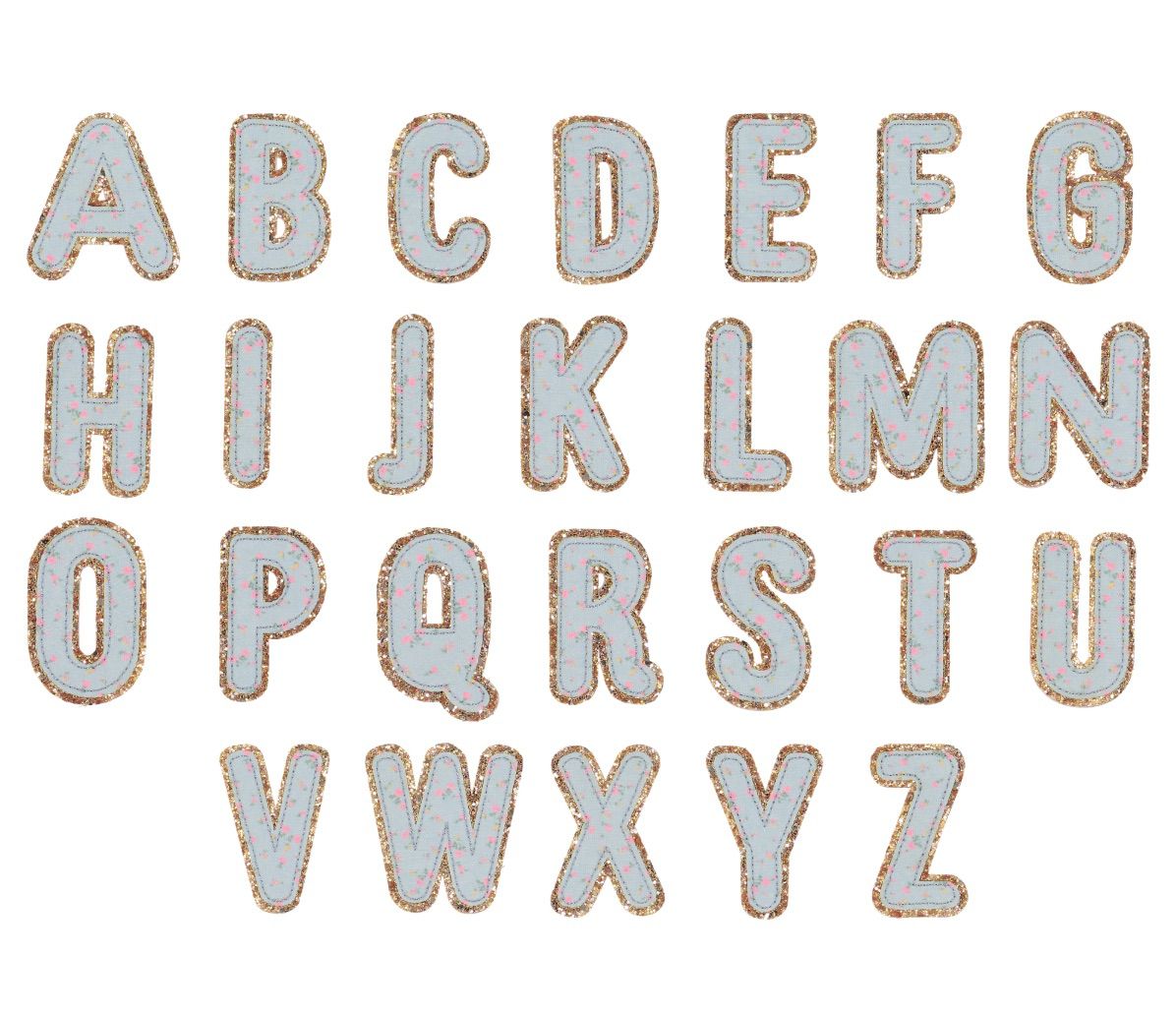 贝拉蓝色闪光的字母补丁