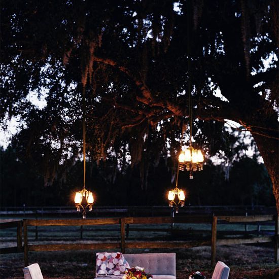 室外照明的休息区