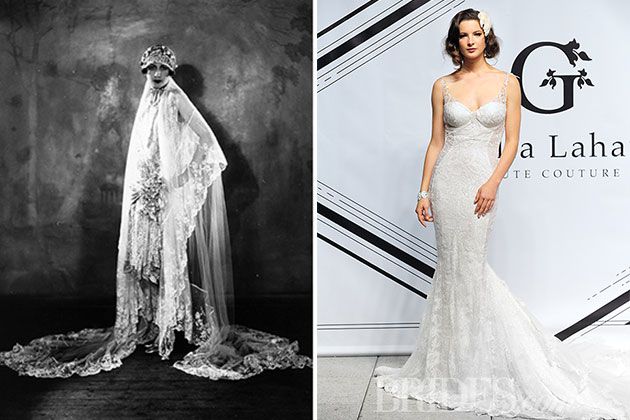 复古新娘和现代的Galia Lahav礼服