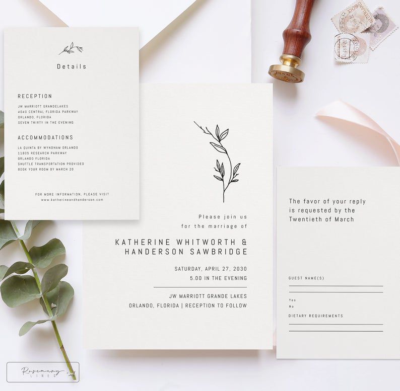 黑白婚礼请柬套装