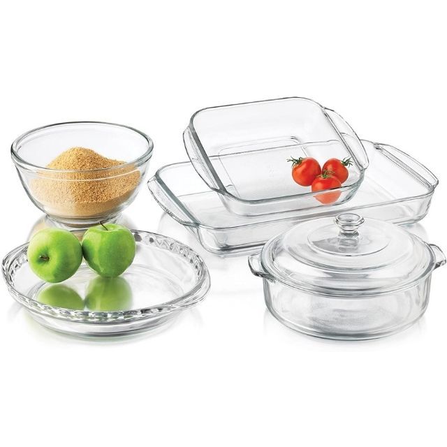 利比贝克的基本6块玻璃烘焙和烤盘