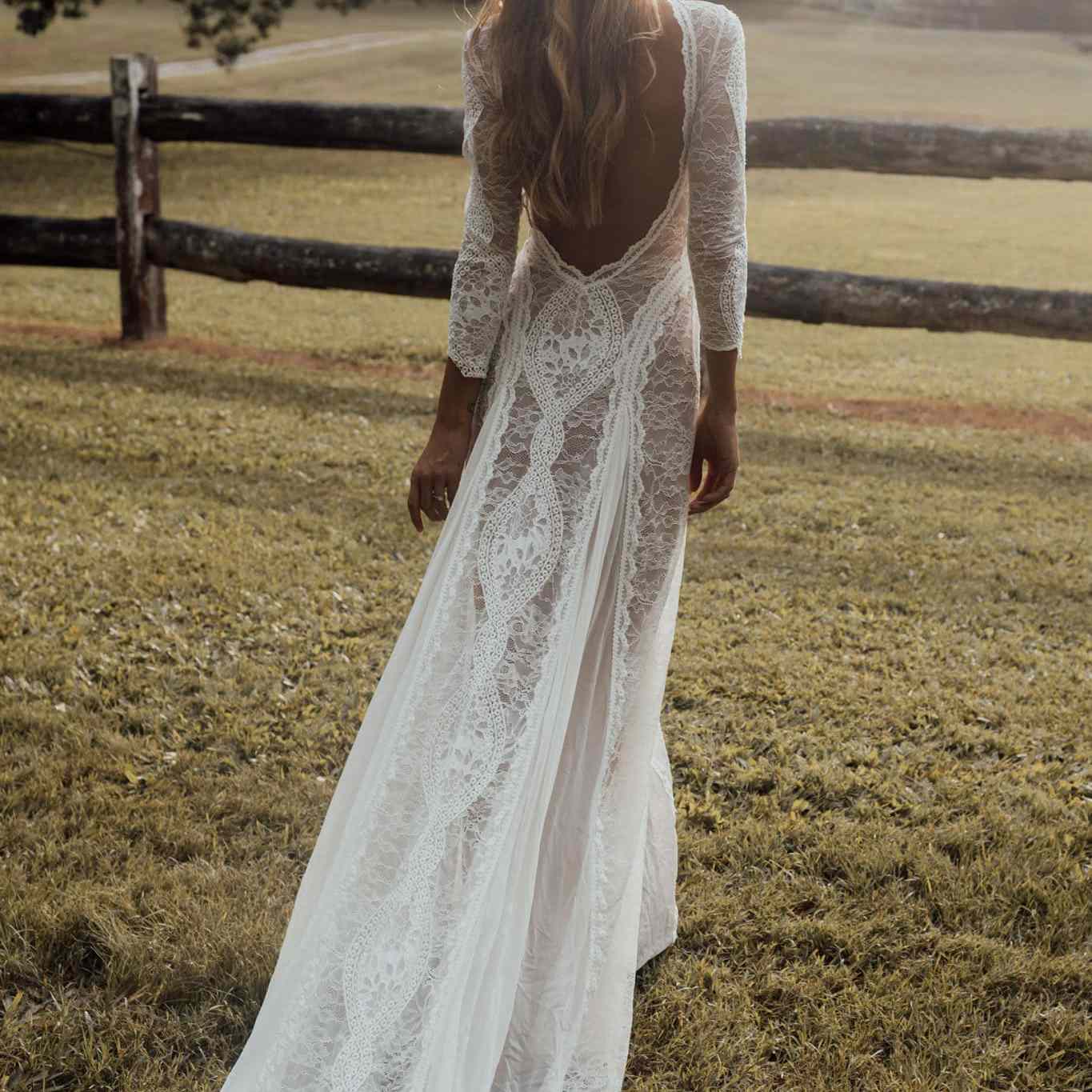 格雷斯爱蕾丝花边印加婚纱$ 2,790