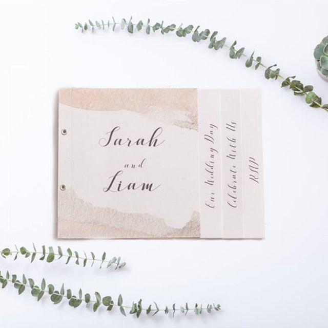 Statemint有限公司水彩婚礼邀请小册子