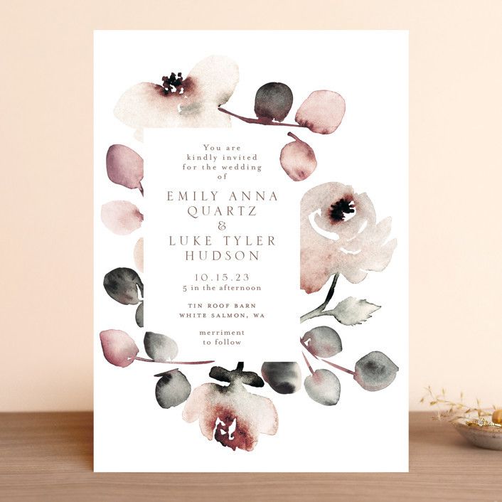 花卉水彩婚礼邀请