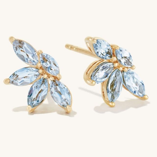 Mejuri侯爵海蓝宝石耳环