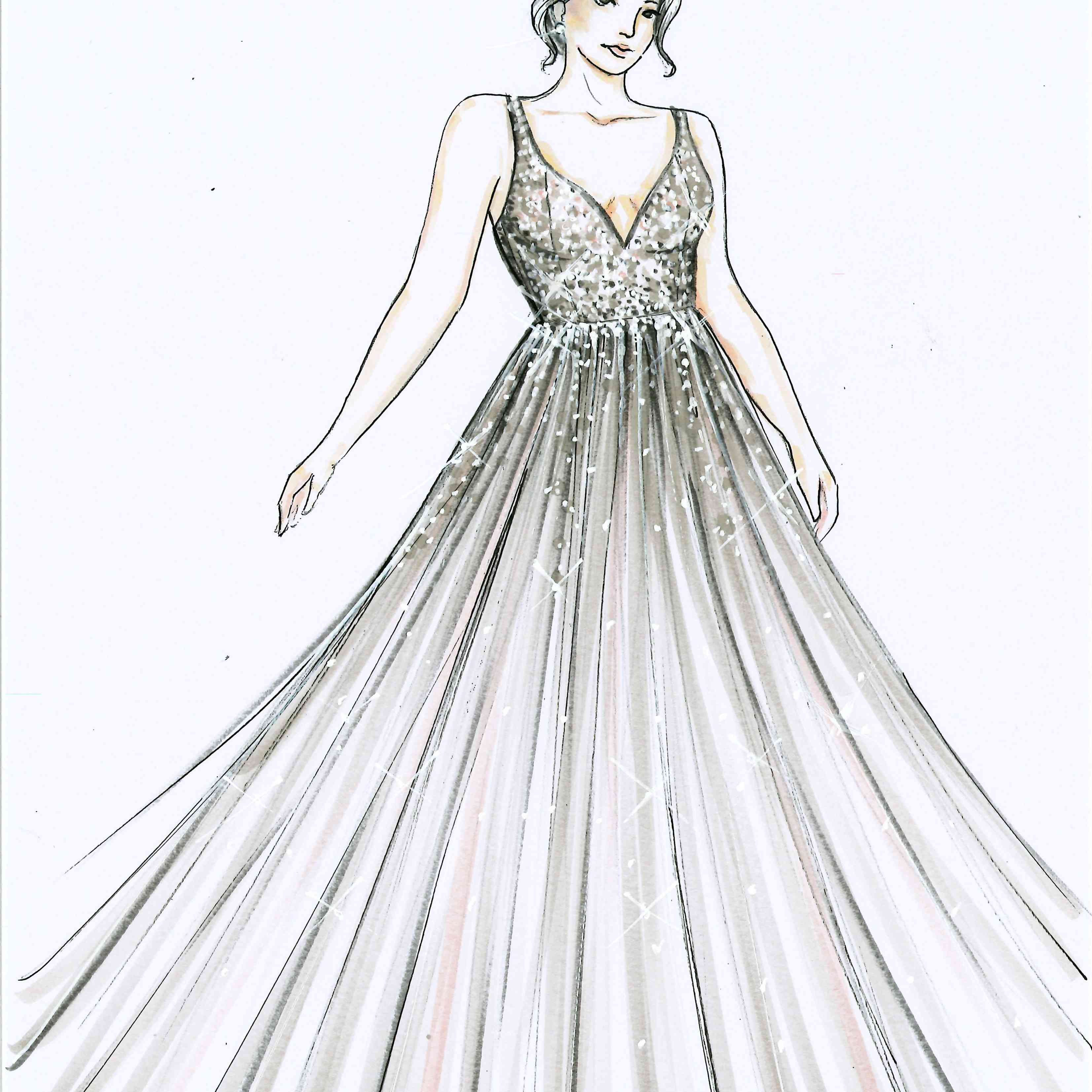 加林娜签名新娘时装周下降2020素描