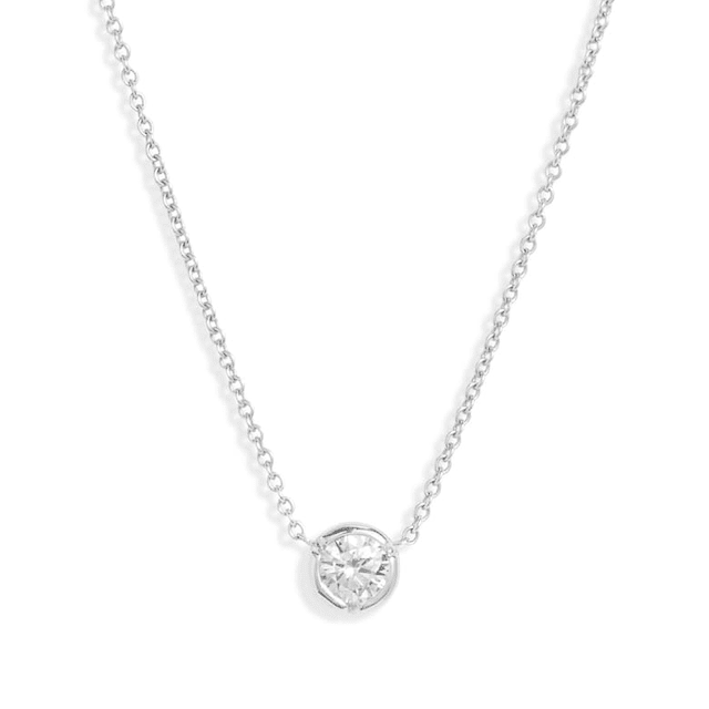 中等挡板钻石项链