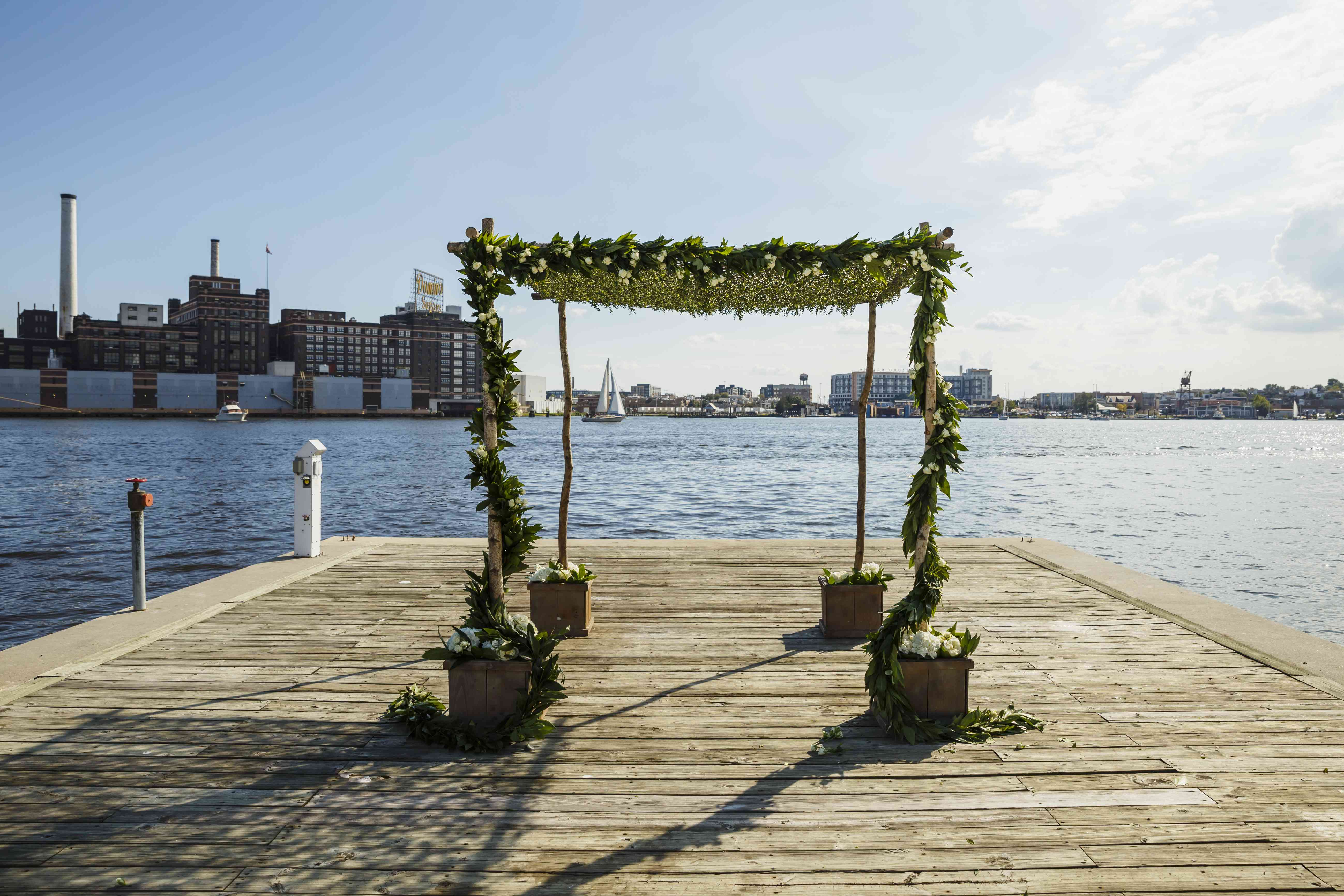 在江边仪式的木chuppah