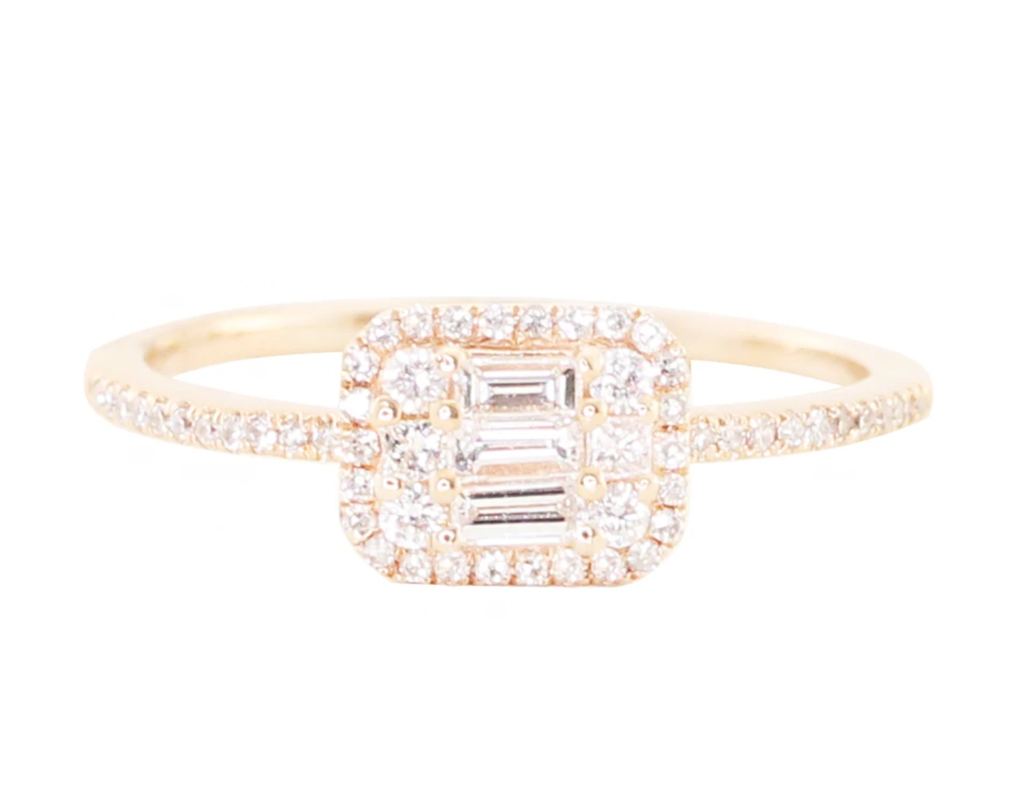 露娜斯凯金面包钻石长靠垫戒指