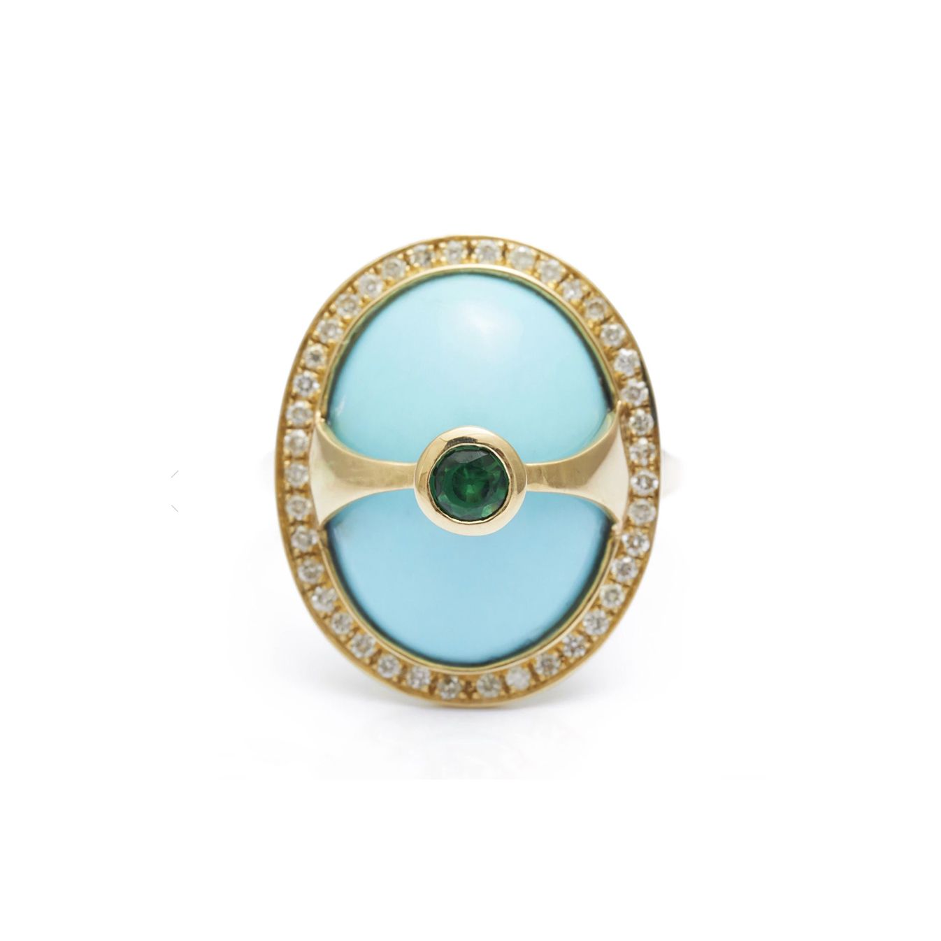 Yi收藏绿松石和钻石Eos戒指