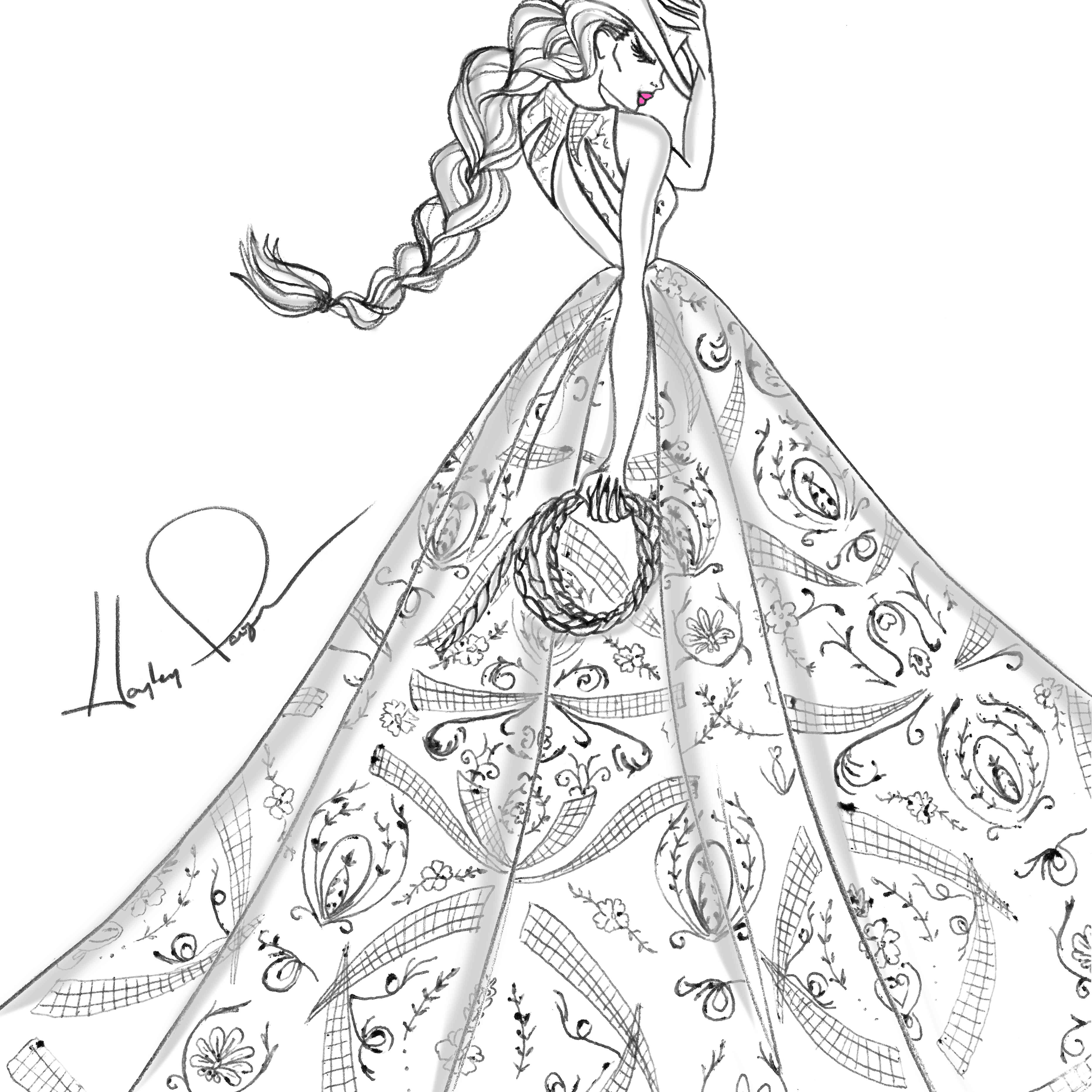 海莉·佩奇2020年秋季婚纱时装周草图