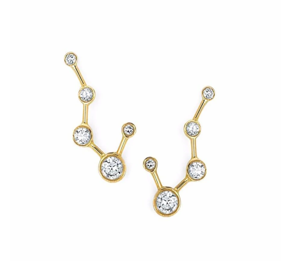 洛根霍洛威尔北斗星座白色蓝宝石耳环